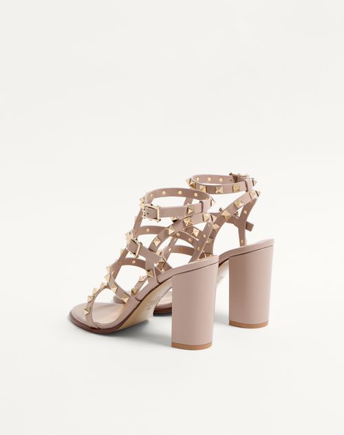 Valentino Garavani - Rockstud Ankle Strap Sandal 90 Mm - Poudre - Woman - Sandals